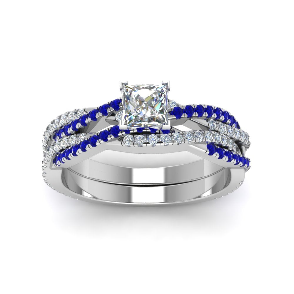 princess-cut-simple-diamond-twisted-vine-bridal-ring-sets-with-blue-sapphire-in-950-Platinum-FD8233PRGSABL-NL-WG