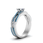 Load image into Gallery viewer, princess-cut-simple-diamond-twisted-vine-bridal-ring-sets-with-ice-blue-topaz-in-950-Platinum-FD8233PRGICBLTO-NL-WG
