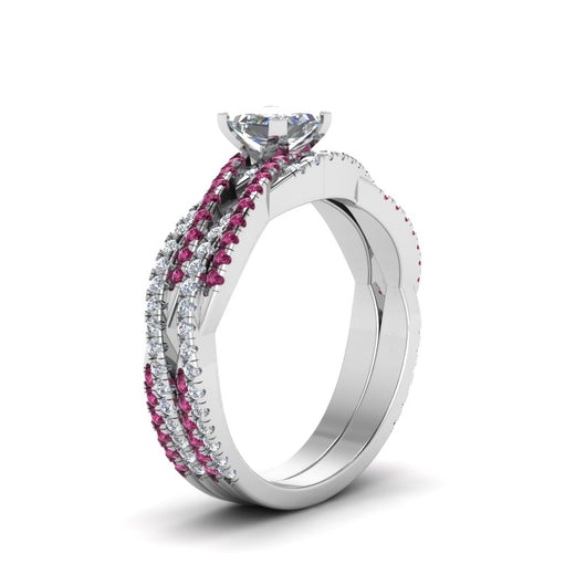 princess-cut-simple-diamond-twisted-vine-bridal-ring-sets-with-pink-sapphire-in-950-Platinum-FD8233PRGSADRPI-NL-WG