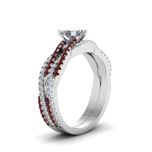 princess-cut-simple-diamond-twisted-vine-bridal-ring-sets-with-ruby-in-950-Platinum-FD8233PRGRUDR-NL-WG