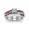 Load image into Gallery viewer, princess-cut-simple-diamond-twisted-vine-bridal-ring-sets-with-ruby-in-950-Platinum-FD8233PRGRUDR-NL-WG