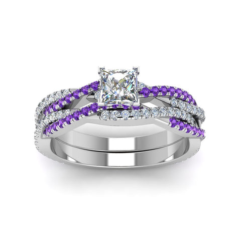 princess-cut-simple-diamond-twisted-vine-bridal-ring-sets-with-violac-topaz-in-950-Platinum-FD8233PRGVITO-NL-WG