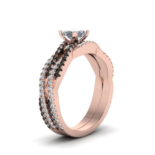 princess-cut-simple-twisted-vine-bridal-ring-sets-with-black-diamond-in-14K-rose-gold-FD8233PRGBLACK-NL-RG