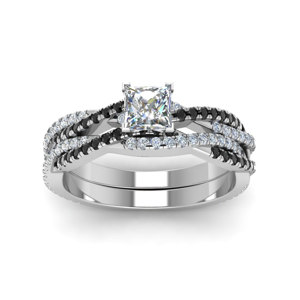 princess-cut-simple-twisted-vine-bridal-ring-sets-with-black-diamond-in-14K-white-gold-FD8233PRGBLACK-NL-WG