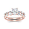 Load image into Gallery viewer, princess-cut-single-prong-marquise-diamond-engagement-ring-and-band-in-FD9939PR-NL-RG