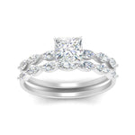 Load image into Gallery viewer, princess-cut-single-prong-marquise-diamond-engagement-ring-and-band-in-FD9939PR-NL-WG
