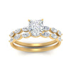Load image into Gallery viewer, princess-cut-single-prong-marquise-diamond-engagement-ring-and-band-in-FD9939PR-NL-YG