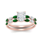 Load image into Gallery viewer, princess-cut-single-prong-marquise-emerald-engagement-ring-and-band-in-FD9939PRGEMGR-NL-RG
