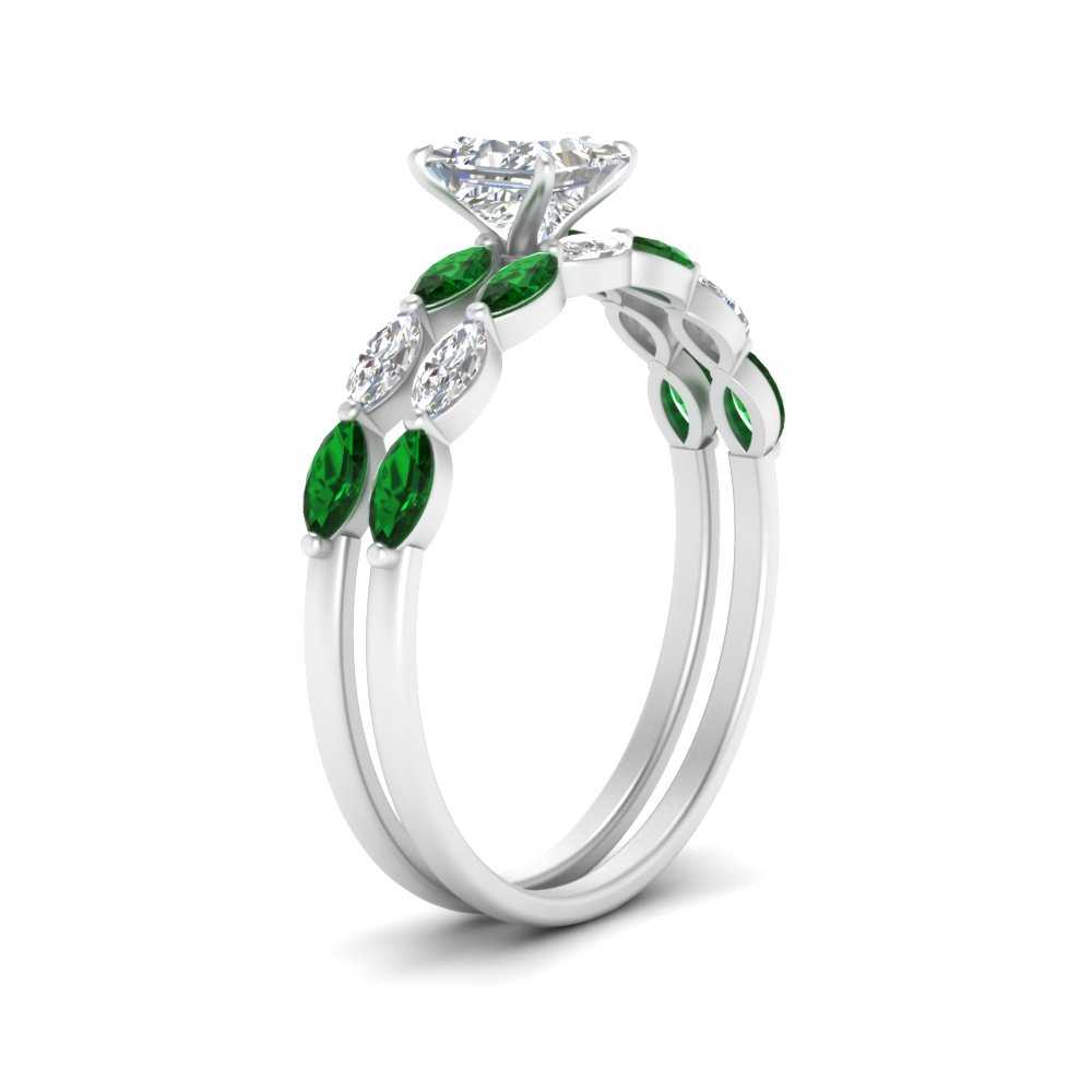 princess-cut-single-prong-marquise-emerald-engagement-ring-and-band-in-FD9939PRGEMGR-NL-WG