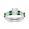 Load image into Gallery viewer, princess-cut-single-prong-marquise-emerald-engagement-ring-and-band-in-FD9939PRGEMGR-NL-WG