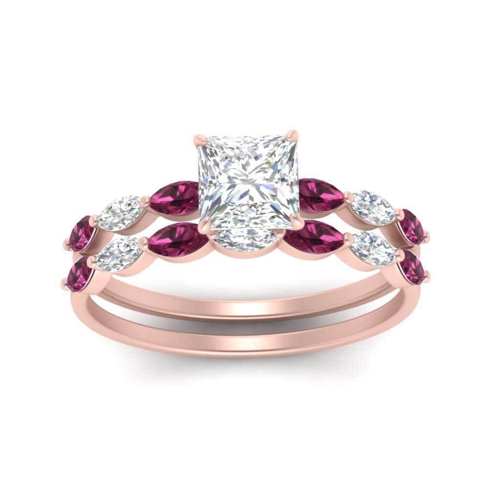 princess-cut-single-prong-marquise-pink-sapphire-engagement-ring-and-band-in-FD9939PRGSADRPI-NL-RG