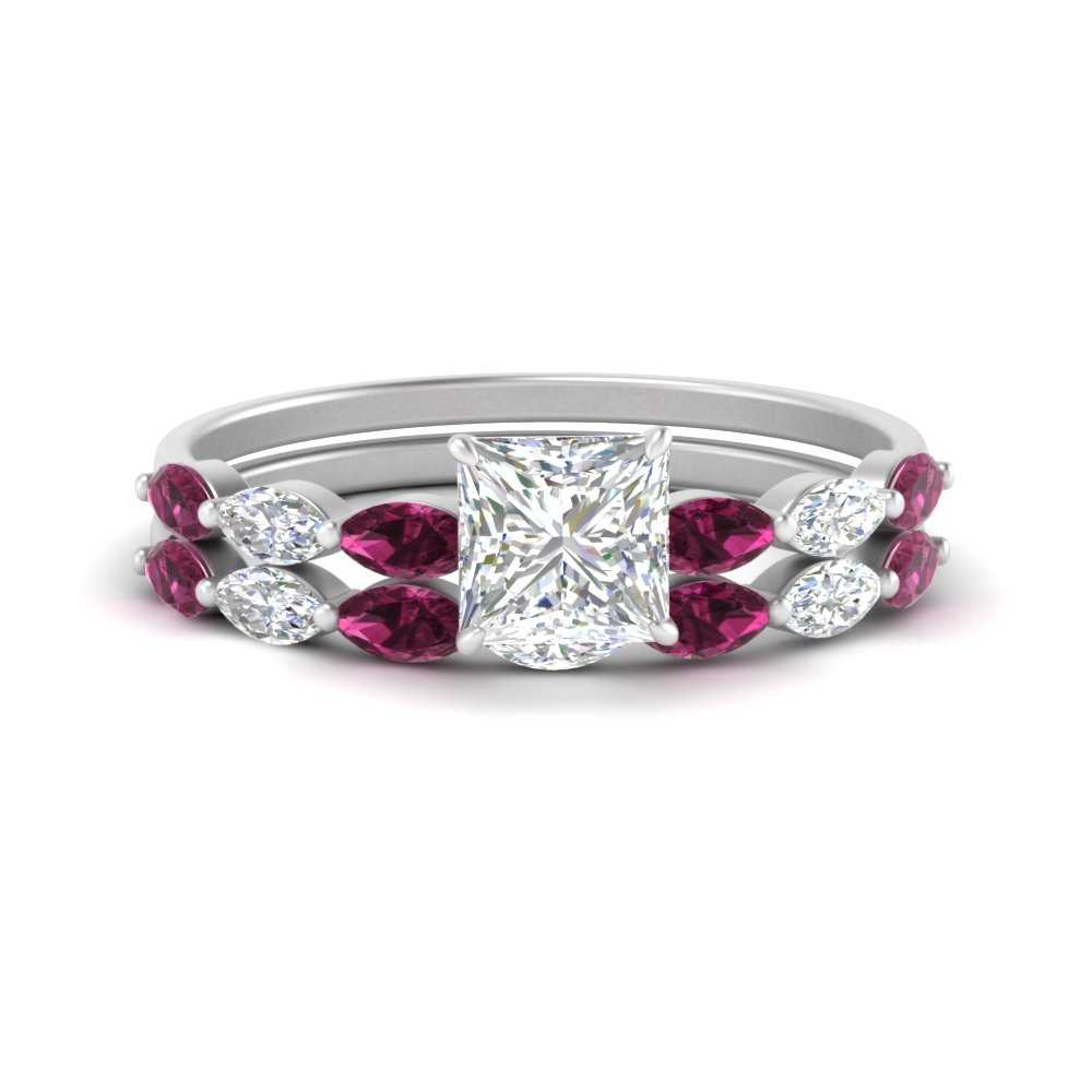 princess-cut-single-prong-marquise-pink-sapphire-engagement-ring-and-band-in-FD9939PRGSADRPI-NL-WG