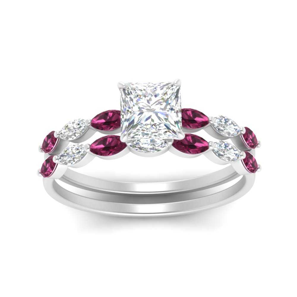 princess-cut-single-prong-marquise-pink-sapphire-engagement-ring-and-band-in-FD9939PRGSADRPI-NL-WG