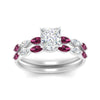 Load image into Gallery viewer, princess-cut-single-prong-marquise-pink-sapphire-engagement-ring-and-band-in-FD9939PRGSADRPI-NL-WG