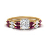 Load image into Gallery viewer, princess-cut-single-prong-marquise-pink-sapphire-engagement-ring-and-band-in-FD9939PRGSADRPI-NL-YG