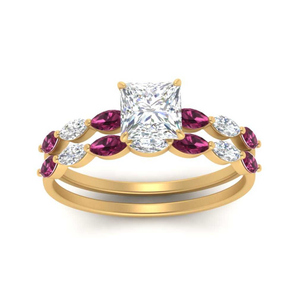 princess-cut-single-prong-marquise-pink-sapphire-engagement-ring-and-band-in-FD9939PRGSADRPI-NL-YG