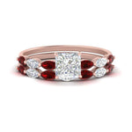 Load image into Gallery viewer, princess-cut-single-prong-marquise-ruby-engagement-ring-and-band-in-FD9939PRGRUDR-NL-RG
