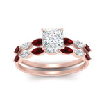 Load image into Gallery viewer, princess-cut-single-prong-marquise-ruby-engagement-ring-and-band-in-FD9939PRGRUDR-NL-RG
