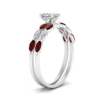 Load image into Gallery viewer, princess-cut-single-prong-marquise-ruby-engagement-ring-and-band-in-FD9939PRGRUDR-NL-WG
