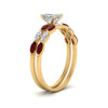 Load image into Gallery viewer, princess-cut-single-prong-marquise-ruby-engagement-ring-and-band-in-FD9939PRGRUDR-NL-YG