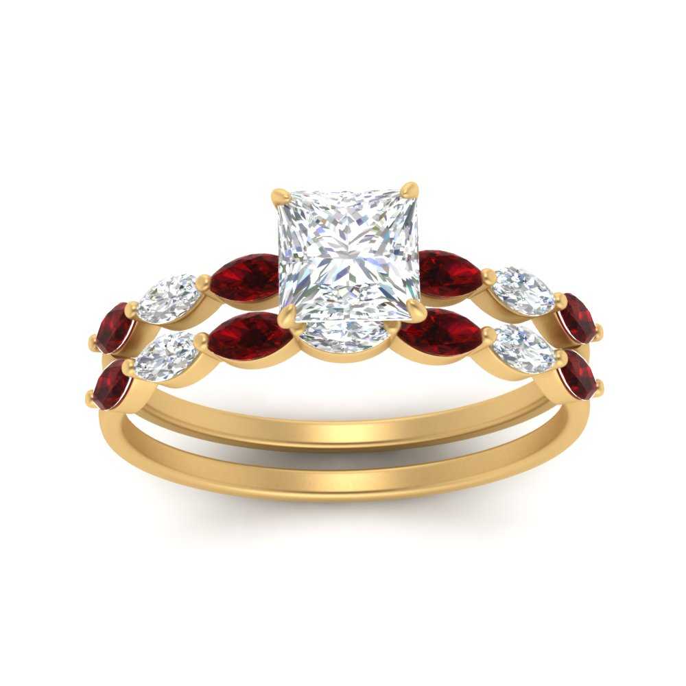 princess-cut-single-prong-marquise-ruby-engagement-ring-and-band-in-FD9939PRGRUDR-NL-YG