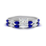 Load image into Gallery viewer, princess-cut-single-prong-marquise-sapphire-engagement-ring-and-band-in-FD9939PRGSABL-NL-WG
