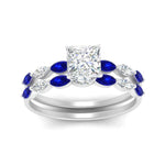 Load image into Gallery viewer, princess-cut-single-prong-marquise-sapphire-engagement-ring-and-band-in-FD9939PRGSABL-NL-WG
