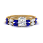 Load image into Gallery viewer, princess-cut-single-prong-marquise-sapphire-engagement-ring-and-band-in-FD9939PRGSABL-NL-YG
