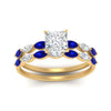 Load image into Gallery viewer, princess-cut-single-prong-marquise-sapphire-engagement-ring-and-band-in-FD9939PRGSABL-NL-YG