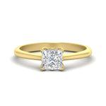 Load image into Gallery viewer, Princess Cut Cathedral Ring With Floral Head
