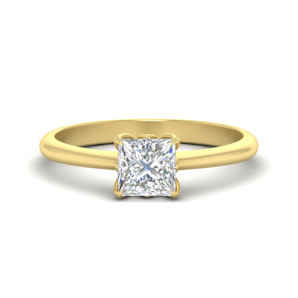 Princess Cut Cathedral Ring With Floral Head