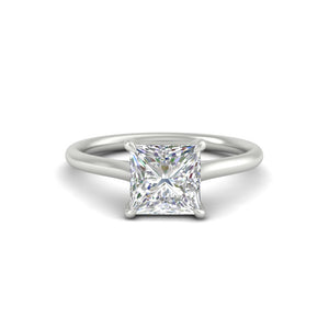 Comfort Fit Princess Cut Solitaire Engagement Ring
