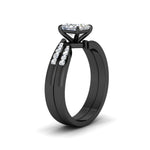 Load image into Gallery viewer, princess-cut-swirl-channel-diamond-bridal-black-set-in-black-gold-FDENS4028PR-NL-BG.jpg
