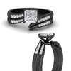 Load image into Gallery viewer, princess-cut-swirl-channel-diamond-bridal-black-set-in-black-gold-FDENS4028PR-NL-BG.jpg