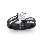 Load image into Gallery viewer, princess-cut-swirl-channel-diamond-bridal-black-set-in-black-gold-FDENS4028PR-NL-BG.jpg
