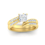 Load image into Gallery viewer, princess-cut-swirl-channel-diamond-bridal-set-in-yellow-gold-FDENS4028PR-NL-YG.jpg
