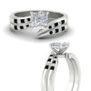 Load image into Gallery viewer, princess-cut-swirl-channel-diamond-bridal-set-with-black-diamond-in-white-gold-FDENS4028PRGBLACK-NL-WG.jpg