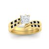 Load image into Gallery viewer, princess-cut-swirl-channel-diamond-bridal-set-with-black-diamond-in-yellow-gold-FDENS4028PRGBLACK-NL-YG.jpg
