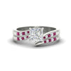 Load image into Gallery viewer, princess-cut-swirl-channel-diamond-bridal-set-with-pink-sapphire-in-white-gold-FDENS4028PRGSADRPI-NL-WG.jpg