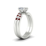 Load image into Gallery viewer, princess-cut-swirl-channel-diamond-bridal-set-with-ruby-in-white-gold-FDENS4028PRGRUDR-NL-WG.jpg

