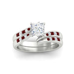 Load image into Gallery viewer, princess-cut-swirl-channel-diamond-bridal-set-with-ruby-in-white-gold-FDENS4028PRGRUDR-NL-WG.jpg
