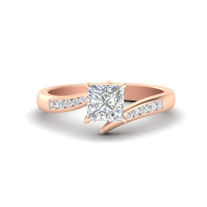 Princess Cut Channel Set Swirl Diamond Ring