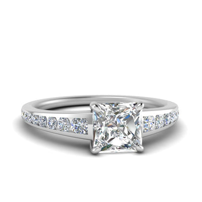 Princess Cut Lab Grown Diamond Graduated Channel Ring
