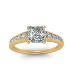 Load image into Gallery viewer, princess-cut-swirl-engraved-channel-accent-diamond-engagement-ring-in-FD122866PRR-NL-YG
