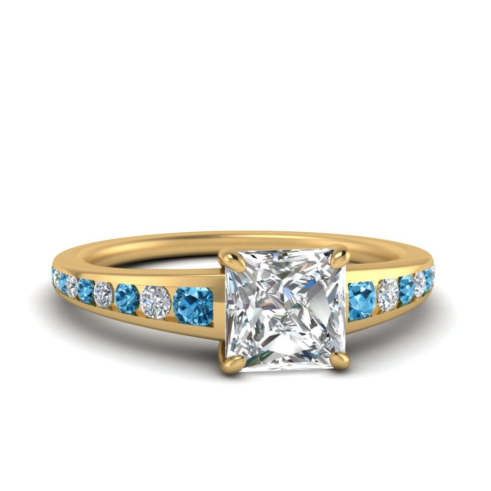 princess-cut-swirl-engraved-channel-accent-diamond-engagement-ring-with-blue-topaz-in-FD122866PRRGICBLTO-NL-YG