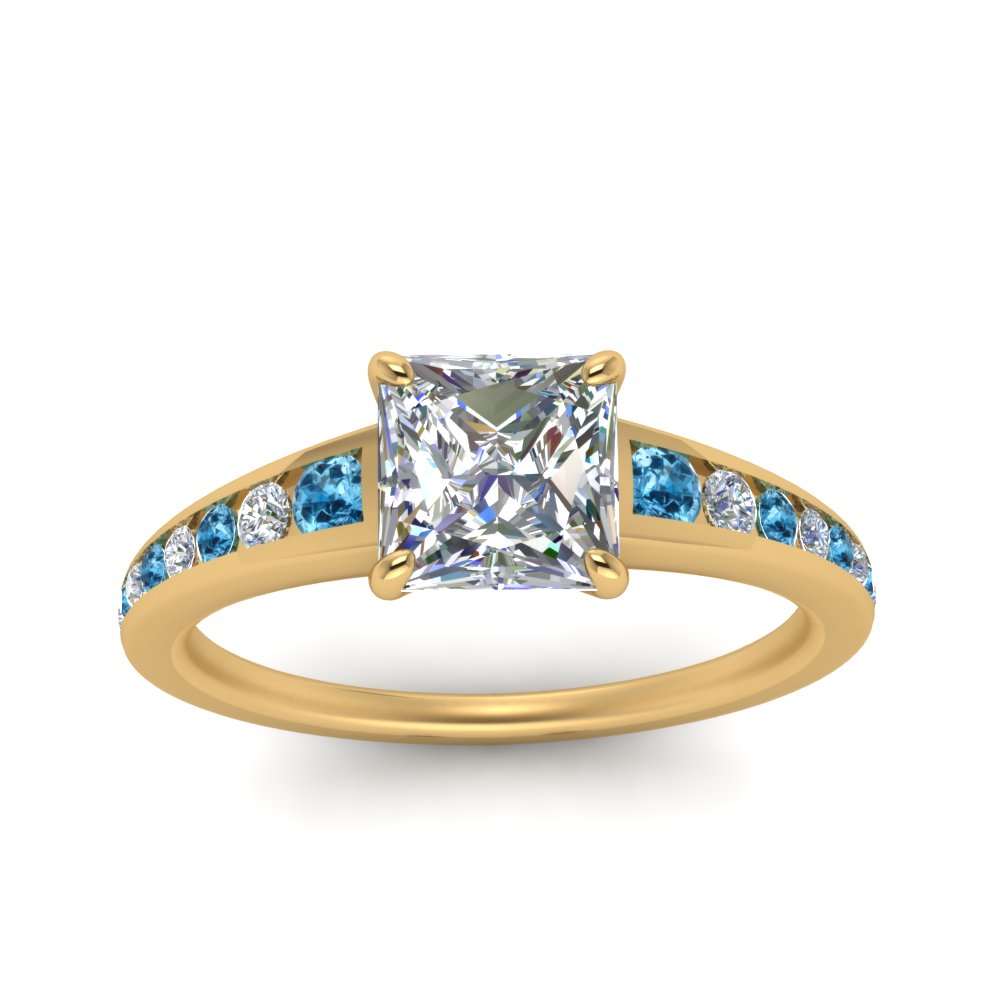 princess-cut-swirl-engraved-channel-accent-diamond-engagement-ring-with-blue-topaz-in-FD122866PRRGICBLTO-NL-YG