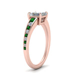 Load image into Gallery viewer, princess-cut-swirl-engraved-channel-accent-diamond-engagement-ring-with-emerald-in-FD122866PRRGEMGR-NL-RG
