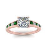 Load image into Gallery viewer, princess-cut-swirl-engraved-channel-accent-diamond-engagement-ring-with-emerald-in-FD122866PRRGEMGR-NL-RG
