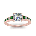 Thumbnail 17 - princess-cut-swirl-engraved-channel-accent-diamond-engagement-ring-with-emerald-in-FD122866PRRGEMGR-NL-RG