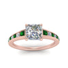 Load image into Gallery viewer, princess-cut-swirl-engraved-channel-accent-diamond-engagement-ring-with-emerald-in-FD122866PRRGEMGR-NL-RG